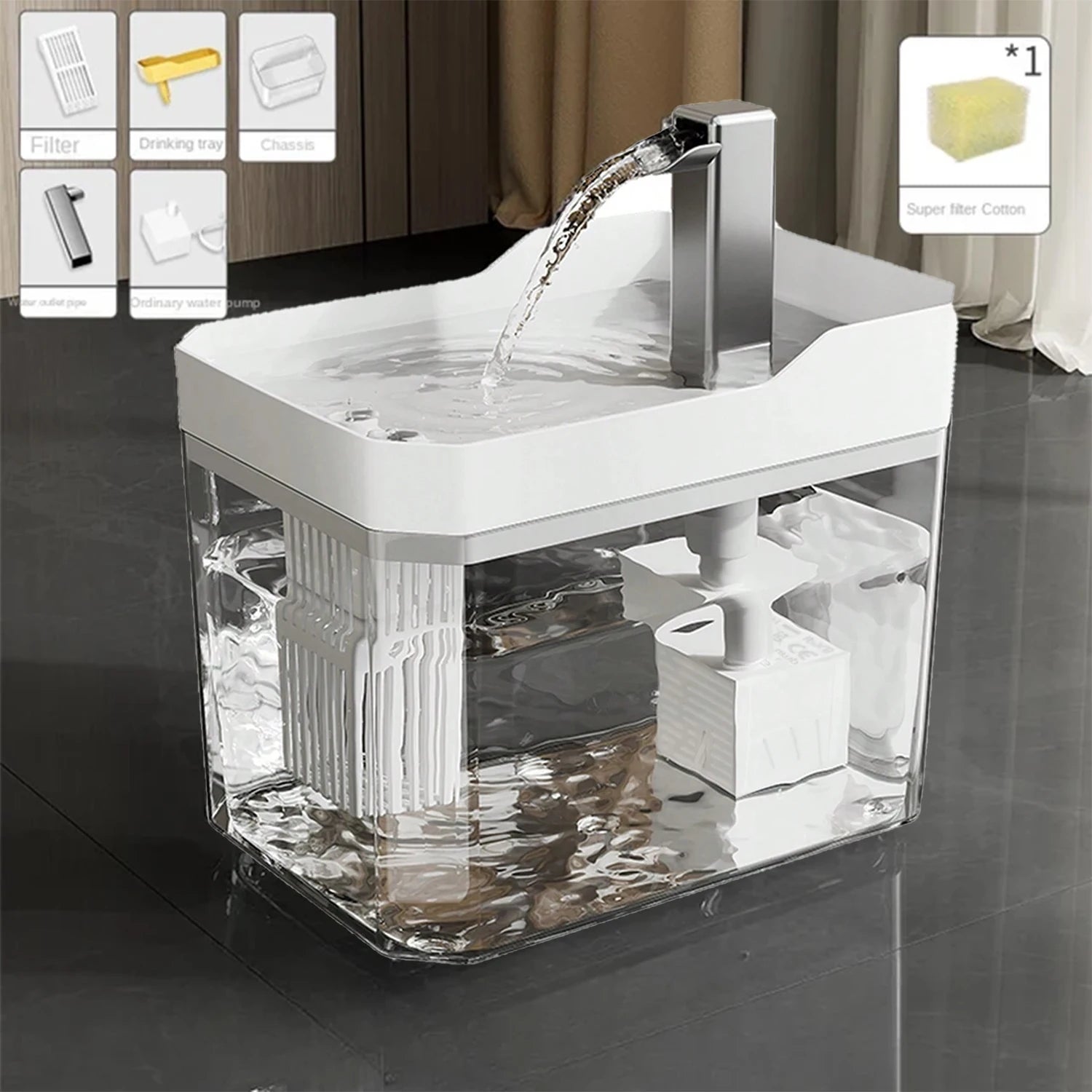 Cat Water Fountain With Auto Filter