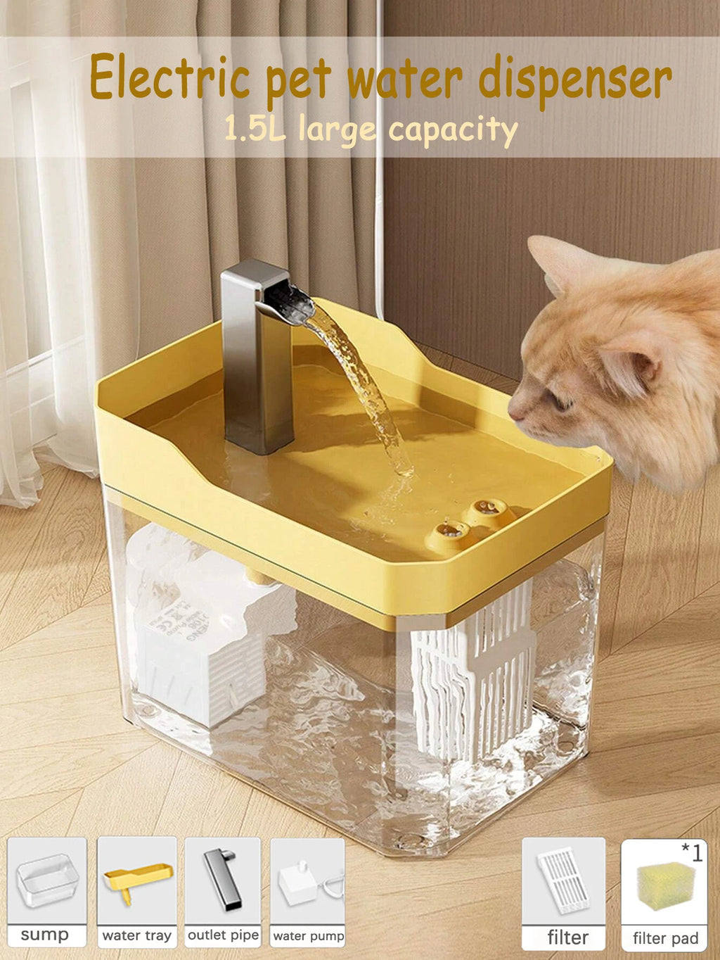 Cat Water Fountain With Auto Filter